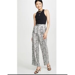 GOOD AMERICAN Faux Leather Snake Print Pants Straight Leg Size 0 GFD19 NWT